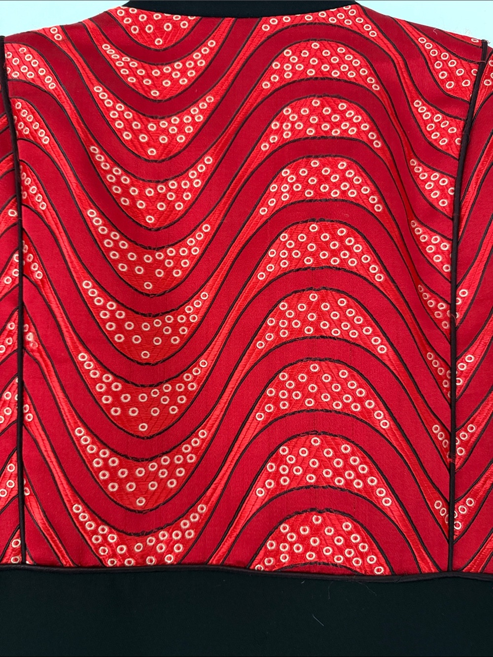 Red & Black Cropped Wave-Print Blazer by Night Lights/Size 6 - Picture 6 of 6